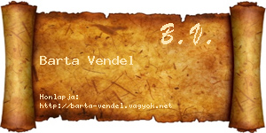 Barta Vendel névjegykártya